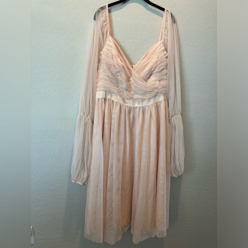 NWT Nabela Noor x Eloquii Blush Puff Sleeve Dress - 18